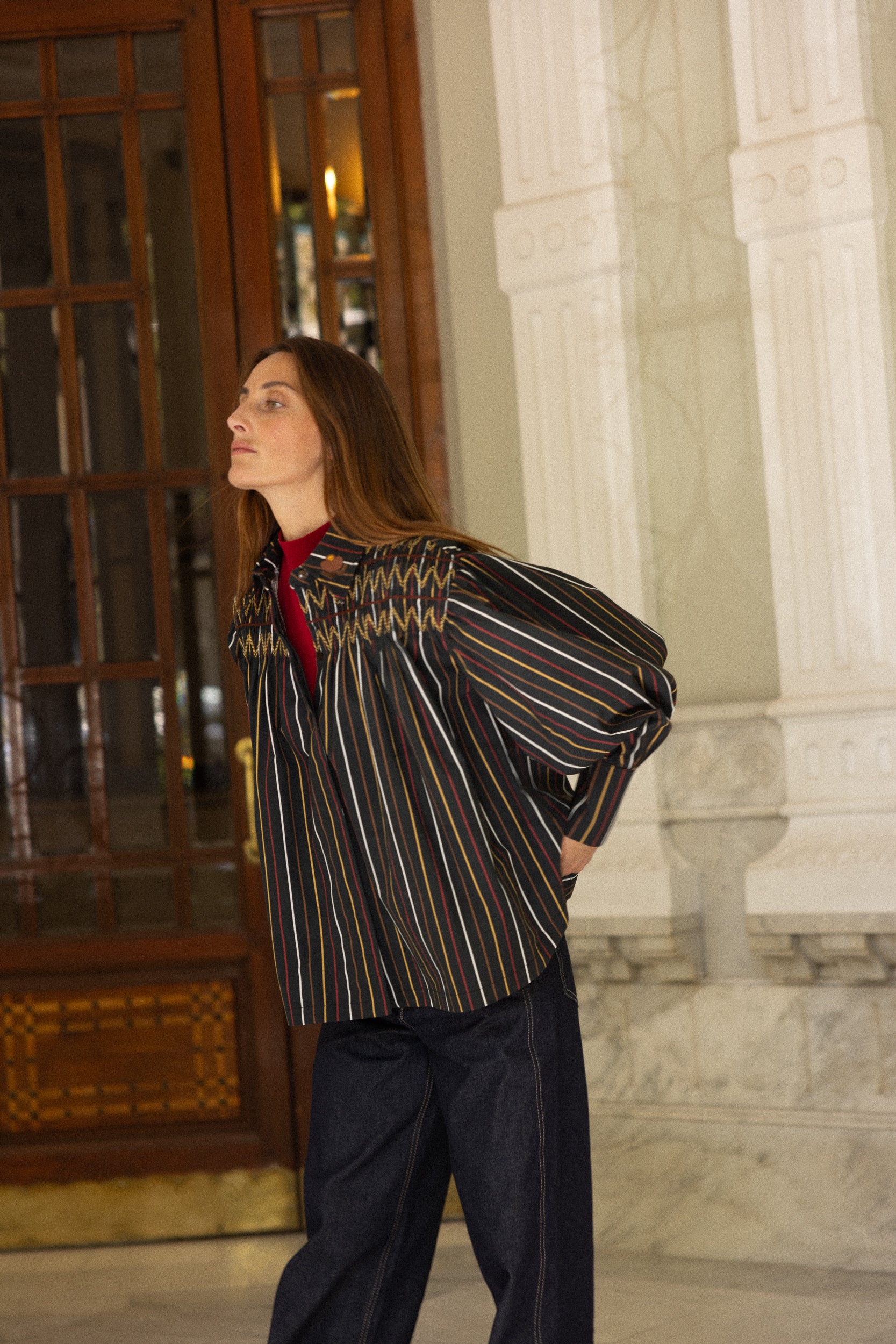 Camelia Stripes Green Shirt - Image 3