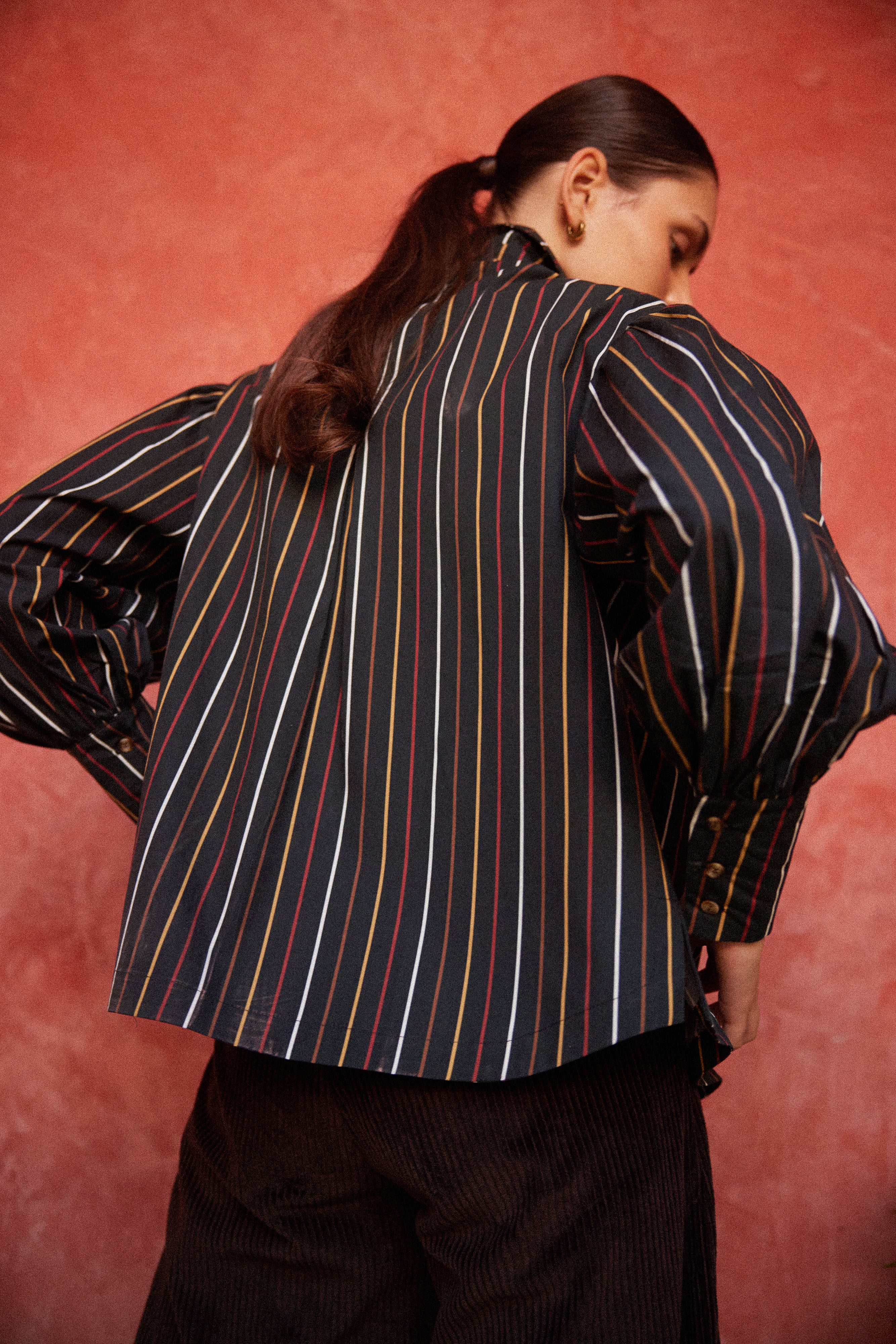 Camelia Stripes Green Shirt - Image 8